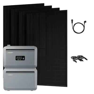 Produktbild von Powerness Balkonkraftwerk mit Speicher: Growatt NEXA 2000 Speicher und NEXA2000E Erweiterungsakku & 4x 500W Bifazial Solarmodule (0% MwSt)