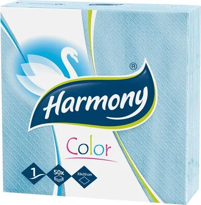 Obrázek produktu pro Ubrousky papírové barevné Harmony Color -  33 cm x 33 cm / modrá / 50 ks