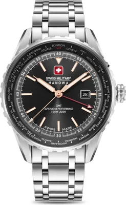 Produktbild von SWISS MILITARY HANOWA Herrenuhr Quarzuhr silber / schwarz onesize Herren 44 SMWGH0003203, SMWGH0003204