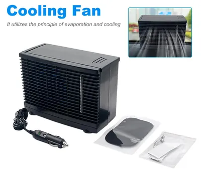 Image de Ventilateur de refroidissement pour véhicule 12 V, climatiseur évaporatif pour voiture, 20 × 18 × 15 cm, 12 V CC, 30 W, refroidisseur polyvalent pour petites voitures