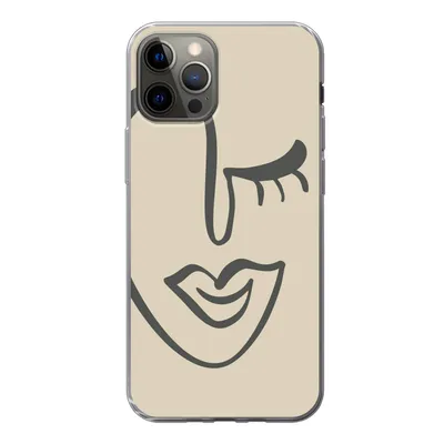 Produktbild von MuchoWow® Handyhülle Schutzhülle Hülle für iPhone 13 Pro Frau - Gesicht - Kunst Silikon Softcase Handy Hülle - Handy-Tasche
