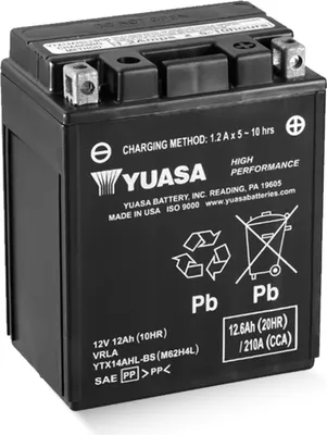 Produktbild von YUASA YTX14AHL-BS 12V 12,6Ah/C20 - 210A (EN) Motorradbatterie WF