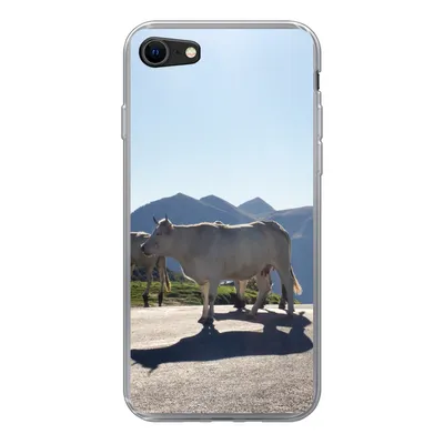 Produktbild von MuchoWow® Handyhülle Schutzhülle Hülle für iPhone 8 Schottische Highlander - Licht - Berge - Natur Silikon Softcase Handy Hülle - Schutzhaube