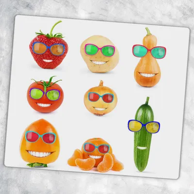 Produktbild von Glas-Herdabdeckplatten Glaskeramikkochfeld-Abdeckung Spritzschutz Glas 60 cm x 52 cm - Obst