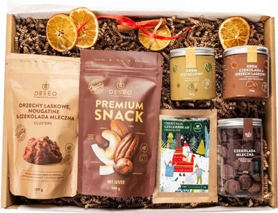 Produktbild von ORIGONUTS by DESEO - Weihnachtsschokolade - Schokolade Geschenk - Feinkost Geschenkset mit handwerklicher Schokolade - Fertiges Süßes Weihnachtsgeschenk für Frauen und Männer - Set Nr.10