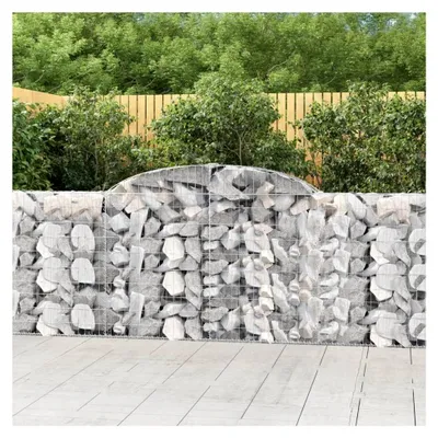 Produktbild von Gabionen mit Hochbogen 3 Stück 300x30x100/120cm verzinktes Eisen
