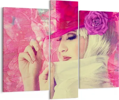 Produktbild von Bild auf Leinwand - Leinwandbild - weiblich Blumen- Blume Mode - 95x80cm - Wand Bild - Wanddeko - Leinwanddruck - Bilder - Kunstdruck - Wanddekoration - Leinwand bilder - Wandkunst - CB95x80-3141