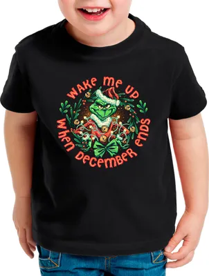 Produktbild von style3 Wake Me Up Kinder T-Shirt xmas weihnachten weihnachtspullover pulli ugly sweater strick