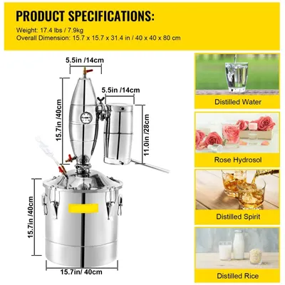 Productafbeelding van Distilleerketel - Destilleerapparaat - Moonshine - 50L - Alcohol Distiller - Professionele Thuisbrouwset