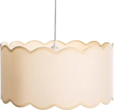 Obrázek produktu pro BELIANI Závěsná lampa bílá a béžová železná základna látkové stínidlo moderní styl obývací pokoj ložnice