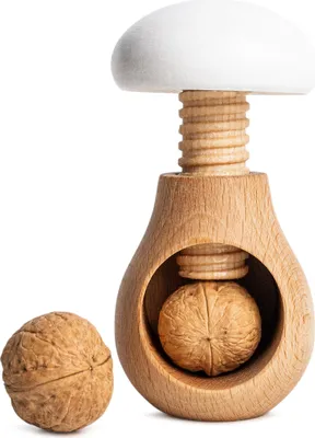 Image de Creative Home Casse-Noix en Bois Blanc - 10 x 7 cm - Broyeur Manuel Champigno