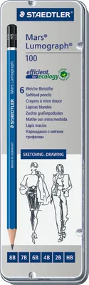 Produktbild von Staedtler Mars Lumograph 100, Multi, Blau, Hexagonal, 6 Stück(e), Deutschland