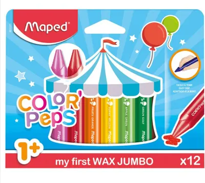 Obrázok produktu pre Pastelky na sviečky Jumbo Colorpeps 12 ks.
