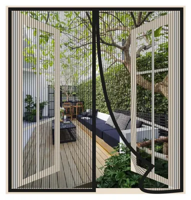 Produktbild von Magnetisches Fliegengitter für Fenster ohne Bohren 185x175cm, schwarz
