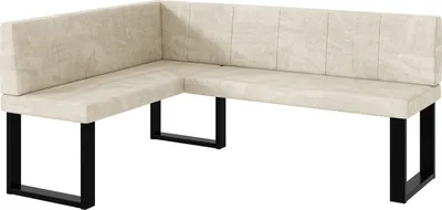 Produktbild von MEBLINI Eckbank für Esszimmer - Küchenbank - Essecke - Sitzecke Küche - PETER - U-Beine 128x168x87cm Links - Creme Samt