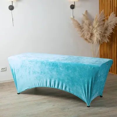 Obrázek produktu pro Veloursový potah na kosmetické lehátko | Pro kosmetické salóny | Praktický výřez pro nohy | Snadná údržba | 190x70 cm, tyrkys