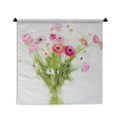 Produktbild von MuchoWow® Wandteppich Wandbehang Stillleben - Blumen - Frühling 60x60 cm Tapisserie Dekoration Wandtuch - Dekorationen - Wand Decke