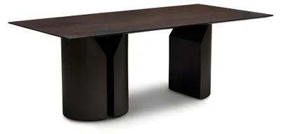 Produktbild von Moderner Esstisch aus Holz und Metall in Braun