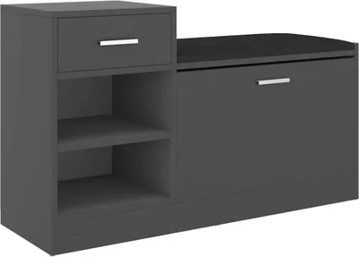 Obrázok produktu pre vidaXL Lavica na topánky sivá 94,5x31x57 cm Drevo Materiál