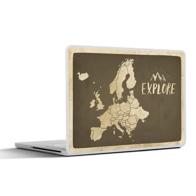 Produktbild von MuchoWow® Laptop Aufkleber Sticker Cover Karte Europa - Vintage - Zitat 31x22.5 cm - Laptop-Deko