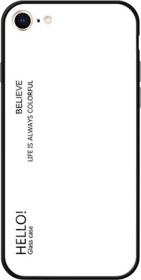 Produktbild von Schutzhülle für iPhone 8 Gardient Glashülle Cover Case Hülle Tasche Bumper Weiß