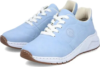 Produktbild von Rieker Damen Sneaker Schnürschuh Weite H mit Keilabsatz und Wechselsohle M4903, Größe:40 EU, Farbe:Blau