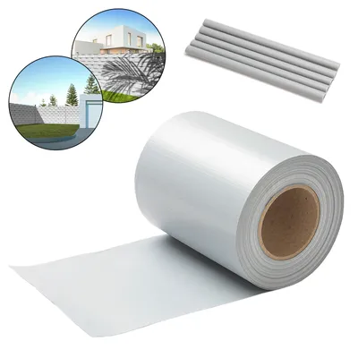 Immagine prodotto di Fiqops 50 m di pellicola per la privacy Gartenfreude Film Pellicola per recinzione in PVC Strisce per la privacy, grigio