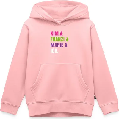 Produktbild von Spreadshirt Die Drei Ausrufezeichen Kim & Franzi & Marie & Ich Kinder Premium Hoodie, 122/128 (6 Jahre), Rosa