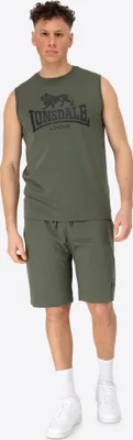Obrázek produktu pro Pánská souprava trička a šortek bez rukávů regular fit ALLANTON Olive/Black XL Lonsdale