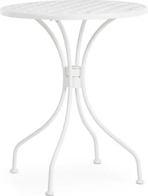 Produktbild von Runder Gartentisch 60 cm im Vintage Shabby-Chic-Stil Lizette YES - Weiß