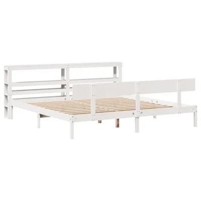 Produktbild von vidaXL Massivholzbett ohne Matratze Weiß 180x200 cm Kiefernholz