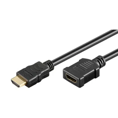 Obrázok produktu pre Predlžovací video kábel HDMI M - HDMI F, HDMI 2.0 - Premium High Speed, 2 m, pozlátené konektory, čierny
