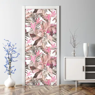 Produktbild von Dekorative Türposter Klebefolie selbstklebend Wandaufkleber Tropisches muster 85 x 200 cm