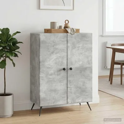 Imagen del producto de Mueble aparador vidaXL, color gris hormigón, 66 x 34,5 x 90 cm, fabricado en material de madera
