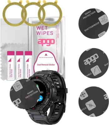 Produktbild von apgo 3 Stück Schutzglas, Matt, kompatibel mit CyberDyer DWTC21 men  Smartwatch, Hybrid 8H, Ersatz für Hartglas, Displayschutzglas, Bildschirmschutz, Displayschutz, kratzfest