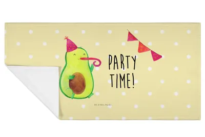 Produktbild von Mr. & Mrs. Panda Handtuch Avocado Party Zeit - Gelb Pastell - Geschenk, gesichtstuch, Happy Birthday, Flauschtuch, Glücklich, baumwolle, Genießen, Frotteehandtuch, 50x100