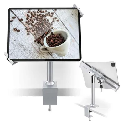 Obrázek produktu pro Držák na tablet s ochranou proti krádeži, otočný o 360 stupňů, s úchytkou pro iPad 7-11 palců, Fire, Galaxy Tab, bílá barva