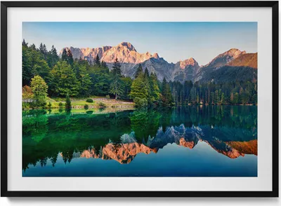 Produktbild von Seelandschaft– Wandbild mit Rahmen – Gerahmtes Bild  – Wanddekoration – 100x70 cm –  Schwarz Rahmen