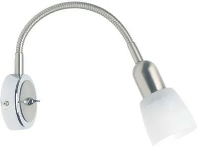 Produktbild von BRILLIANT Wandspot Sofia | schlichter Wandstrahler | Metall/Glas | chrom/weiß | Flexarm | 1x E14 max. 40 W