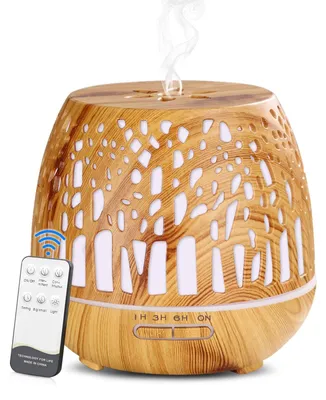 Immagine prodotto di Diffusore di aromi umidificatore ad ultrasuoni - 400 ml - Legno - Marrone chiaro - Telecomando
