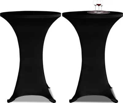 Obrázok produktu pre vidaXL Obaly na barové stoly 4 ks Ø 60 cm čierne napínacie