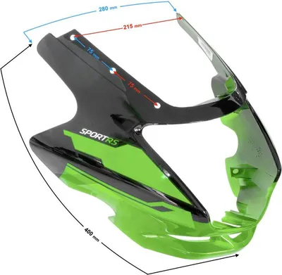 Produktbild von Schwarzes und grünes Scheinwerfergehäuse für das Sprint 2 Moped