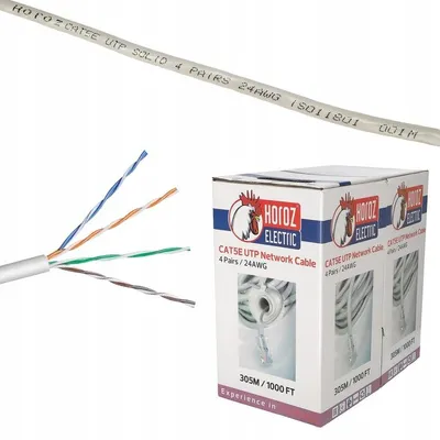 Obrázek produktu pro HOROZ UTP Cat.5e síťový kabel - kroucená dvojlinka Ethernet, LAN, bílý, 50 m