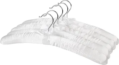 Produktbild von MODFU 5er-Set rutschfeste Satin-Kleiderbügel für Erwachsene, Seidenbezug, gepolstert, Stoffkleiderbügel für Zuhause und Modegeschäft
