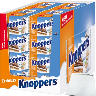 Produktbild von Knoppers Erdnuss Waffelschnitte 16er VPE (16x 8x25g Packung) + usy Block