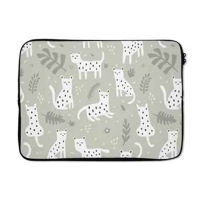 Produktbild von MuchoWow® Laptop Hülle 13 Zoll Muster - Leopard - Blätter Laptoptasche - Laptophülle - Sleeve - Rundumschutz