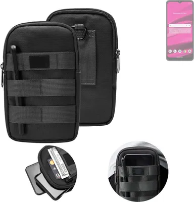 Produktbild von K-S-Trade Holster Gürtel Tasche kompatibel mit Telekom T Phone 2023 Handy Tasche Schutz Hülle dunkel-grau viele Fächer, 1x