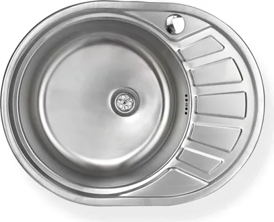 Produktbild von Edelstahl Spüle "Calypso SL" - Rundes Einbauspülbecken mit rechtsseitiger Abtropffläche