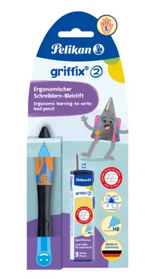 Produktbild von Pelikan griffix® Bleistift für Linkshänder, Neon Black, Schwarz, Kunststoff, Dunkles Grau, HB, 1 Stück(e), Deutschland