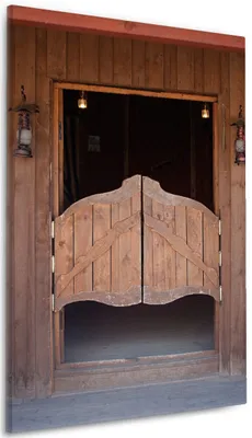 Produktbild von Wallario Premium Leinwandbild Saloontür in Größe 60 x 90 cm